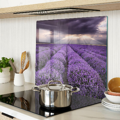 Tagliere in vetro Campo di lavanda al tramonto