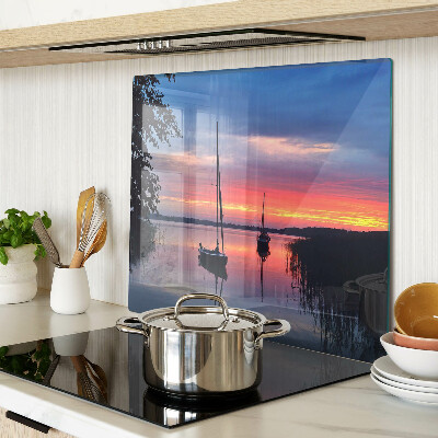 Tagliere in vetro temperato Tramonto sul lago