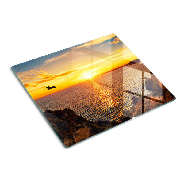 Tagliere in vetro temperato Tramonto sul mare