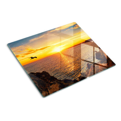 Tagliere in vetro temperato Tramonto sul mare