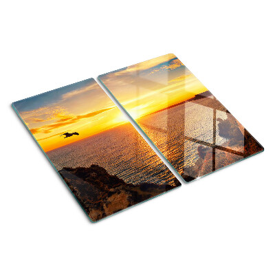 Tagliere in vetro temperato Tramonto sul mare