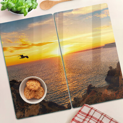 Tagliere in vetro temperato Tramonto sul mare