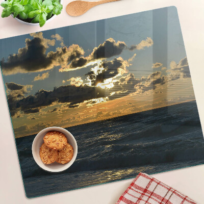 Tagliere in vetro Tramonto sul mare