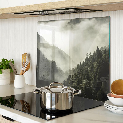 Tagliere in vetro temperato Paesaggio montano con nebbia