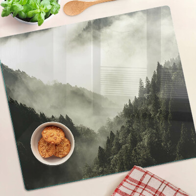 Tagliere in vetro temperato Paesaggio montano con nebbia