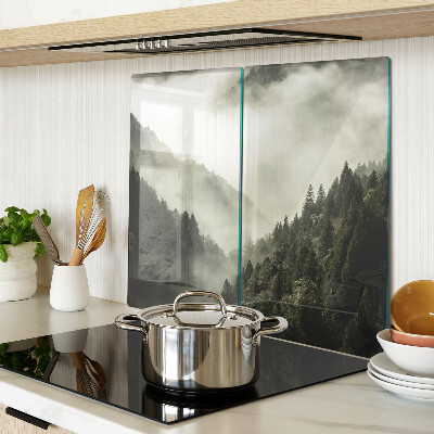 Tagliere in vetro temperato Paesaggio montano con nebbia