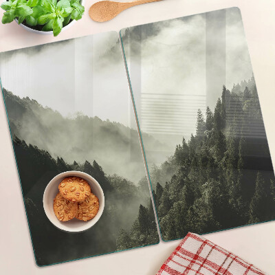 Tagliere in vetro temperato Paesaggio montano con nebbia