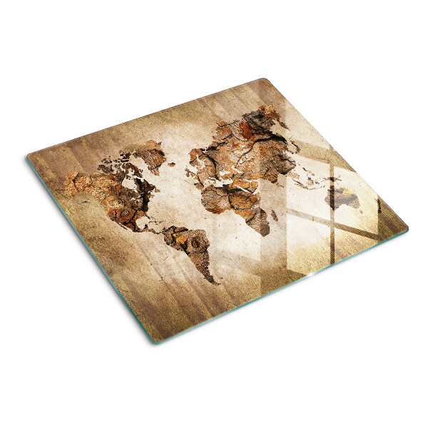 Tagliere in vetro temperato Mappa del mondo d'epoca