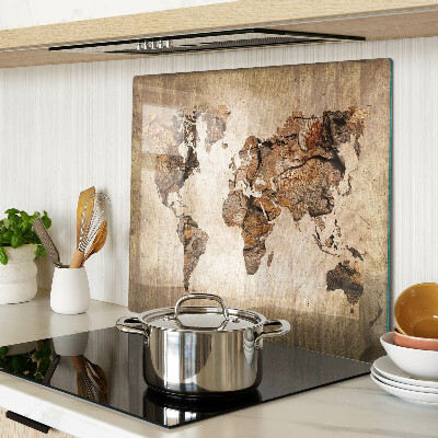 Tagliere in vetro temperato Mappa del mondo d'epoca