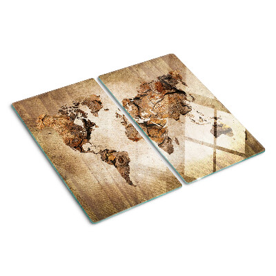 Tagliere in vetro temperato Mappa del mondo d'epoca