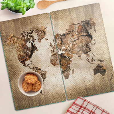 Tagliere in vetro temperato Mappa del mondo d'epoca