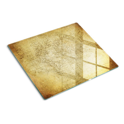 Tagliere in vetro temperato Mappa del vecchio mondo