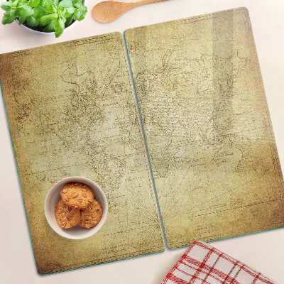 Tagliere in vetro temperato Mappa del vecchio mondo