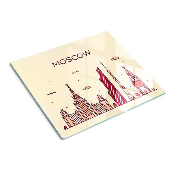 Tagliere in vetro Illustrazione dello skyline di Mosca
