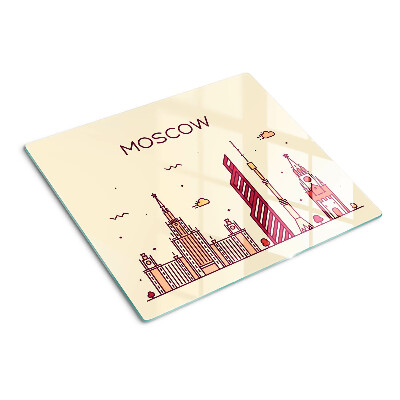 Tagliere in vetro Illustrazione dello skyline di Mosca