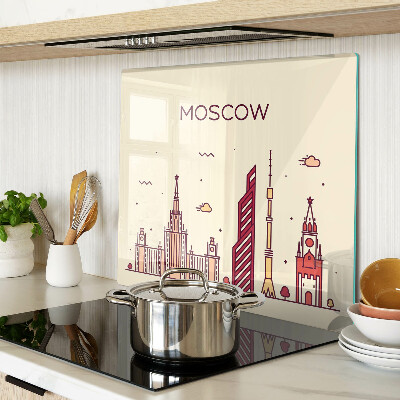 Tagliere in vetro Illustrazione dello skyline di Mosca