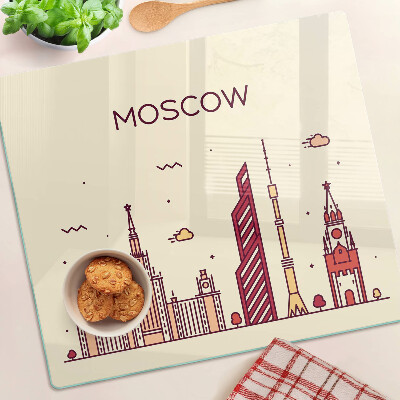 Tagliere in vetro Illustrazione dello skyline di Mosca