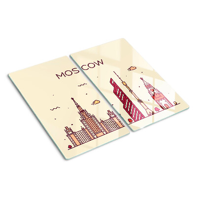 Tagliere in vetro Illustrazione dello skyline di Mosca