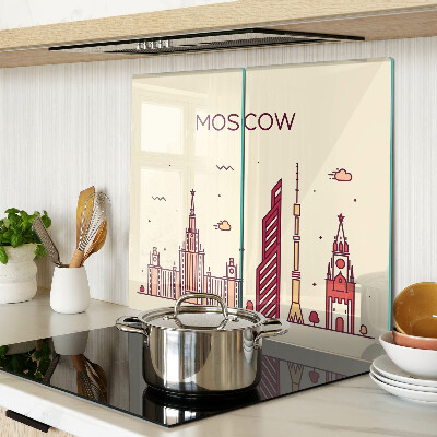 Tagliere in vetro Illustrazione dello skyline di Mosca