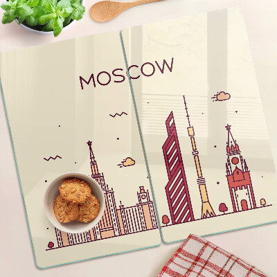 Tagliere in vetro Illustrazione dello skyline di Mosca