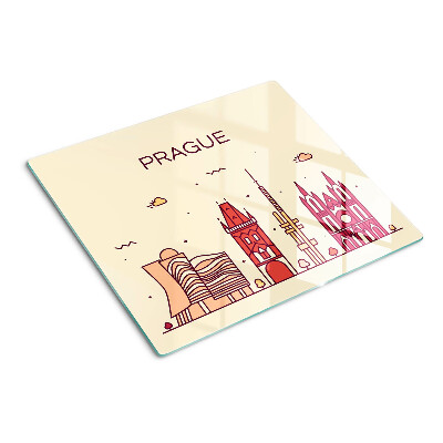 Tagliere in vetro Praga - vista della città