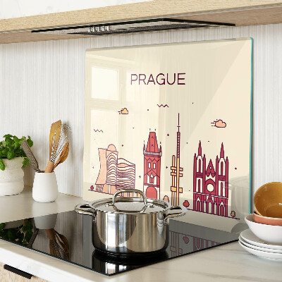 Tagliere in vetro Praga - vista della città