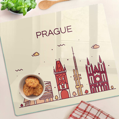 Tagliere in vetro Praga - vista della città