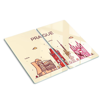 Tagliere in vetro Praga - vista della città