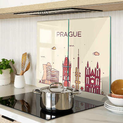 Tagliere in vetro Praga - vista della città