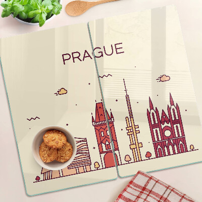 Tagliere in vetro Praga - vista della città