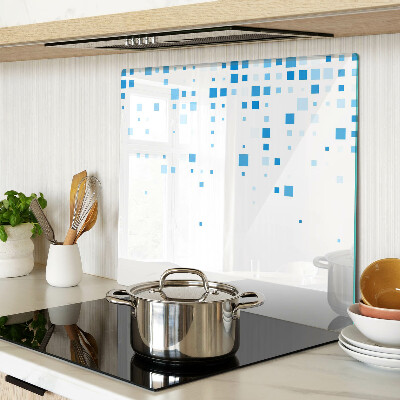 Tagliere in vetro temperato Quadrati blu su sfondo bianco