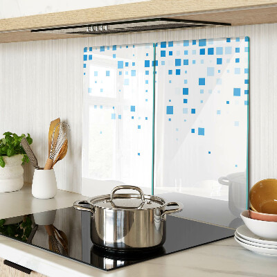Tagliere in vetro temperato Quadrati blu su sfondo bianco