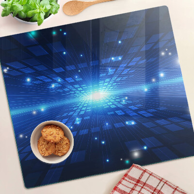 Tagliere in vetro Motivo tecnologico nei toni del blu