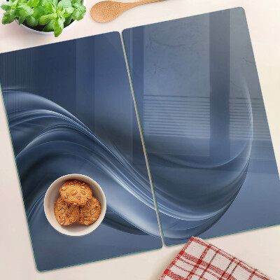 Tagliere in vetro temperato Onde nei toni del blu