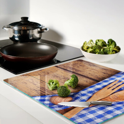 Tagliere in vetro temperato Tema cucina con accessori in legno