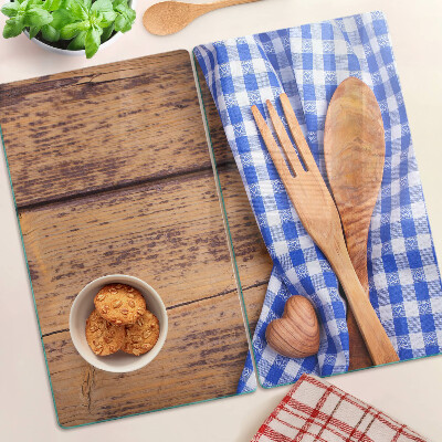 Tagliere in vetro temperato Tema cucina con accessori in legno