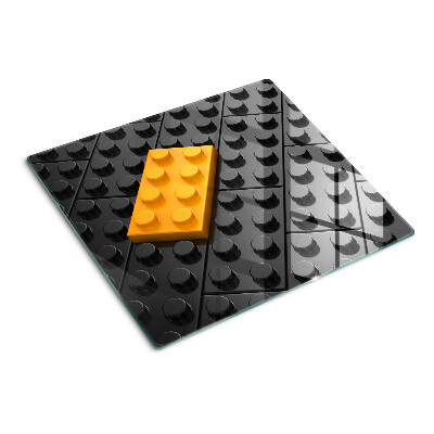 Tagliere in vetro Mattoncini LEGO su sfondo nero
