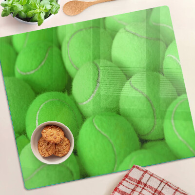 Tagliere in vetro Palline da tennis su sfondo verde