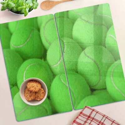 Tagliere in vetro Palline da tennis su sfondo verde