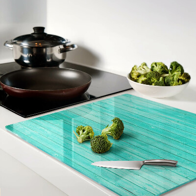 Tagliere in vetro Pavimento in legno turchese
