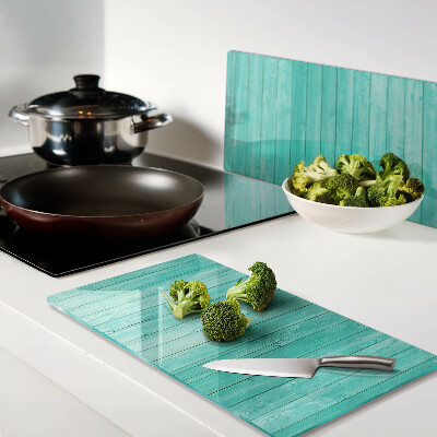 Tagliere in vetro Pavimento in legno turchese