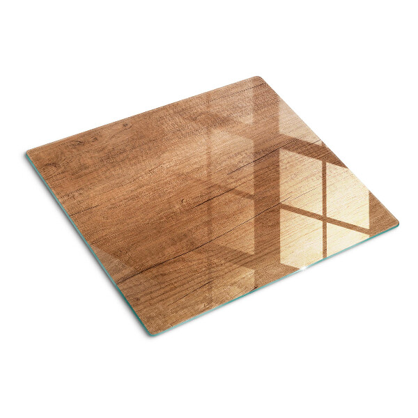 Tagliere in vetro Legno con riflesso della finestra