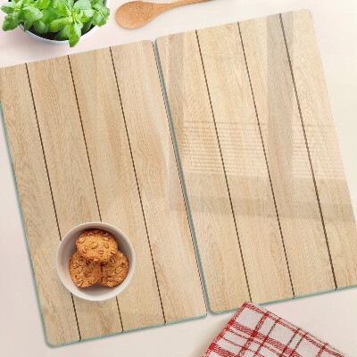 Tagliere in vetro temperato Tavola di legno di colore chiaro