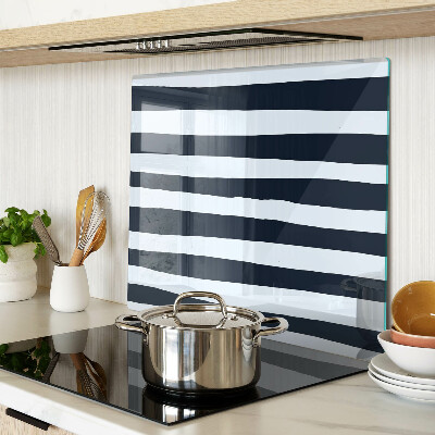 Tagliere in vetro temperato Strisce verticali blu navy e bianche