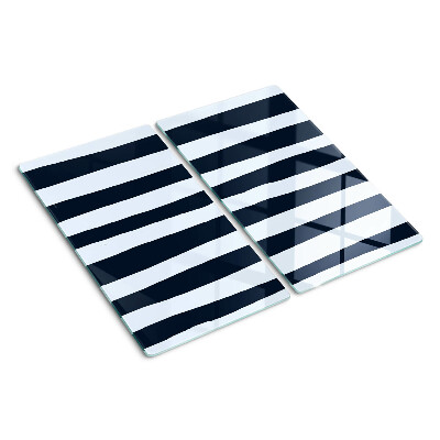 Tagliere in vetro temperato Strisce verticali blu navy e bianche