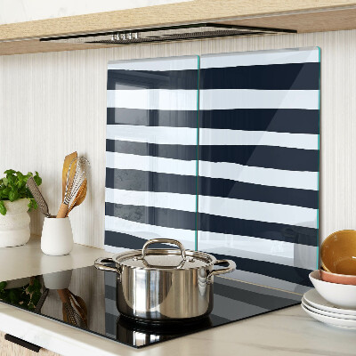 Tagliere in vetro temperato Strisce verticali blu navy e bianche