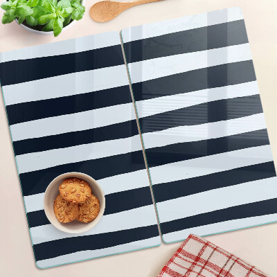 Tagliere in vetro temperato Strisce verticali blu navy e bianche