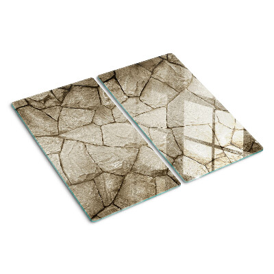 Tagliere in vetro temperato Mosaico in pietra nei toni del marrone
