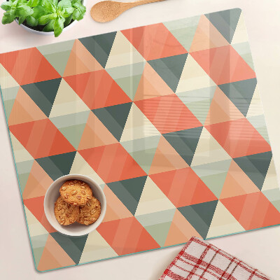 Tagliere in vetro temperato Triangoli nei toni dell'arancione