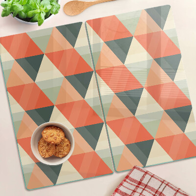Tagliere in vetro temperato Triangoli nei toni dell'arancione